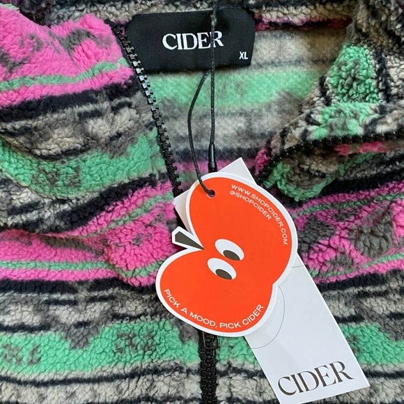 Cider Fleece Stand Collar Aztec Print Multicolor Jacket NWT - XL - Picture 9 of 14